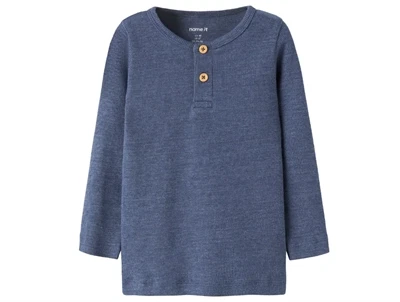 Name It bluse vintage indigo melange med knapper