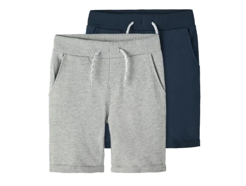 Name It grey melange/dark sapphire sweatshorts (2-pak)