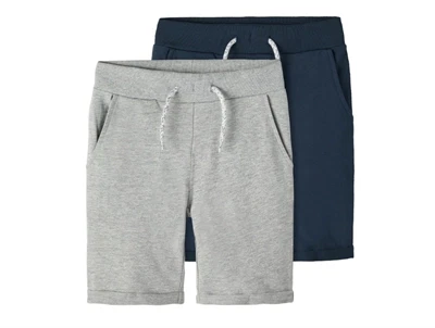 Name It grey melange/dark sapphire sweatshorts (2-pak)