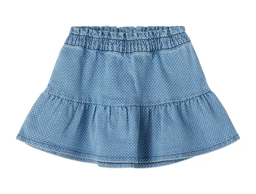 Name It nederdel medium blue denim prikker