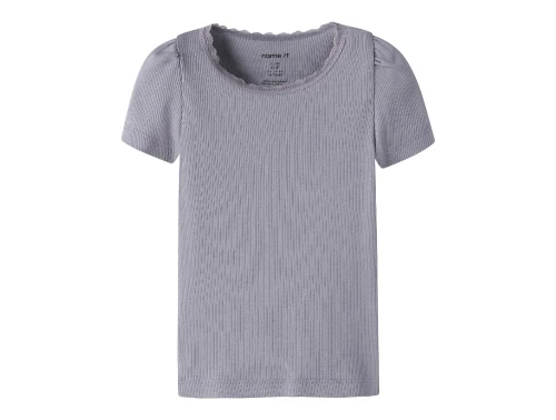 Name It t-shirt lavender gray med rib