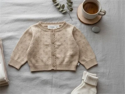Lil Atelier cardigan croissant melange hulmønster
