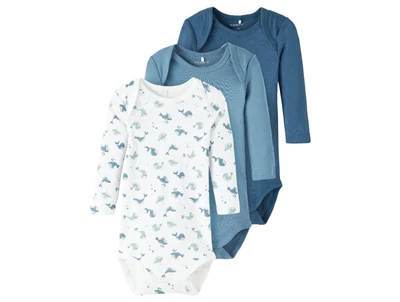 Name It majolica blue body hvaler (3-pak)
