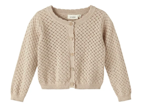 Lil Atelier cardigan humus melange bomuld/cashmere