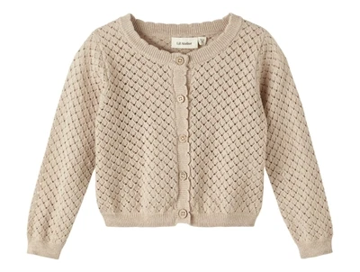 Lil Atelier cardigan humus melange bomuld/cashmere