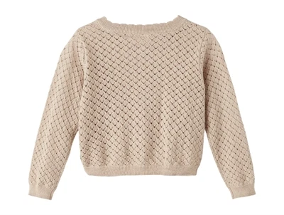 Lil Atelier cardigan humus melange bomuld/cashmere