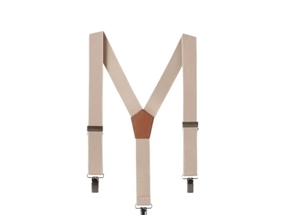 Lil' Atelier seler i beige nuance med clips set forfra