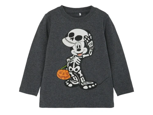 Name It dark grey melange t-shirt Mickey halloween