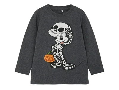 Name It dark grey melange t-shirt Mickey halloween