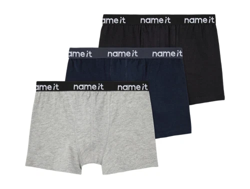 Name It boxershorts i sort blå og grå 3 pak