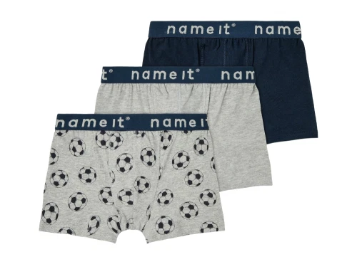 Name It grey melange boxershorts fodbold (3-pak)