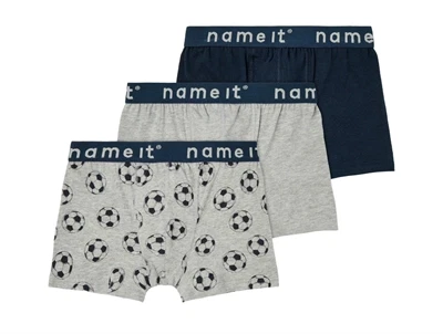Name It grey melange boxershorts fodbold (3-pak)
