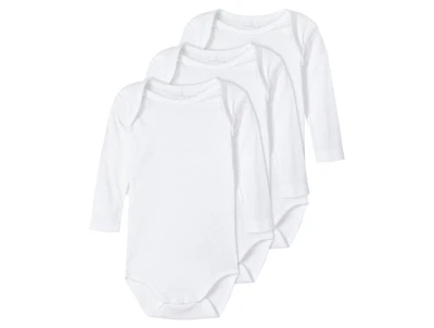 Name It bright white body ensfarvede (3-pak)