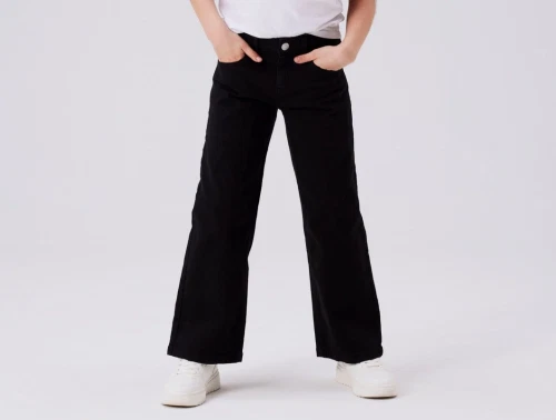 Name It bukser i sort nuance med wide leg