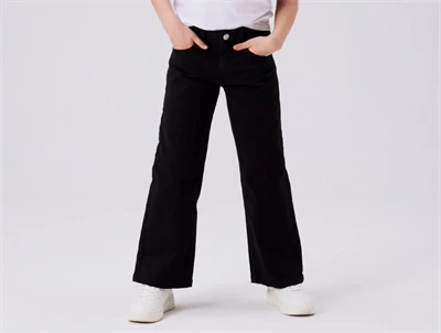 Name It bukser i sort nuance med wide leg
