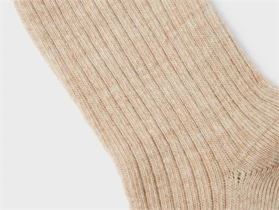 Lil Atelier strømper warm sand uld (2-pak)