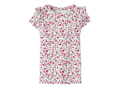 Name It bright white top blomster