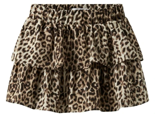 Name It nederdel sort med leopard print