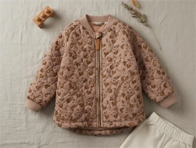 Lil Atelier nougat print termojakke fleecefor