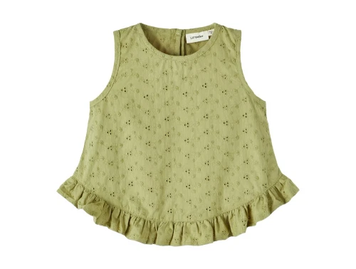 Lil Atelier sage top broderie anglaise