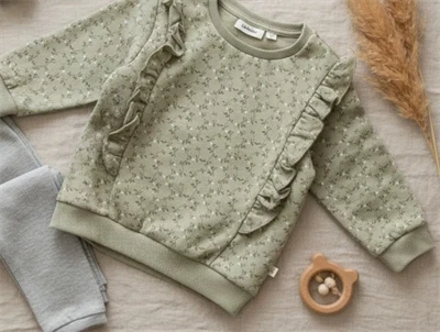 Lil Atelier moss gray sweatshirt blomster