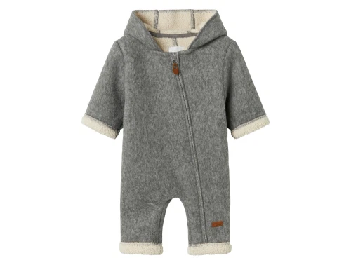 Name It babydragt i light grey melange set forfra