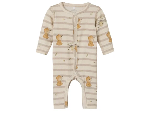 heldragt i peyote melange fra Name It med bjørneprint og striber