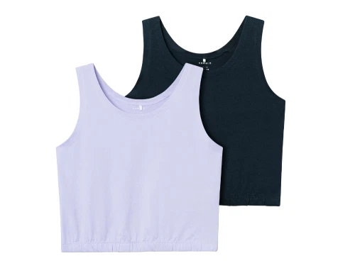 Name It dark sapphire/purple heather cropped tank top (2-pak)
