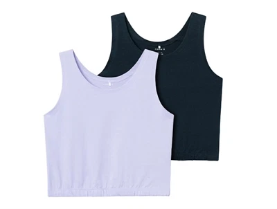 Name It dark sapphire/purple heather cropped tank top (2-pak)