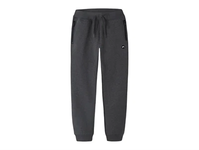 Name It sweatpants i mørkegrå nuance med lynlåslommer