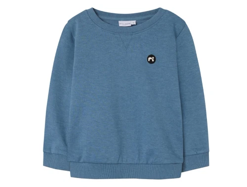 name it sweatshirt coronet blue med badge forfra