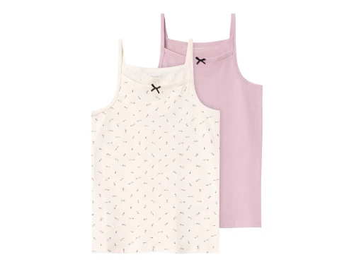 Name It strop top i hvid og rosa 2 pak med blomster