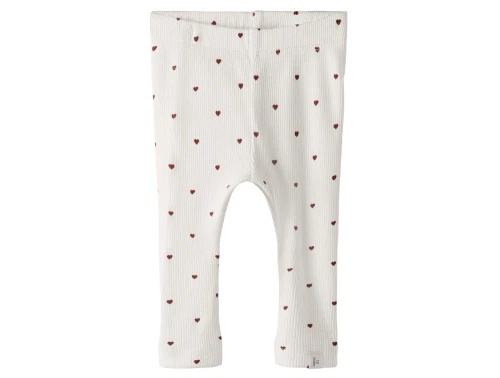 Lil\' Atelier leggings coconut milk med hjerteprint