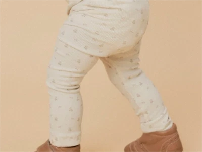 Lil\' Atelier leggings turtledove med blomsterprint