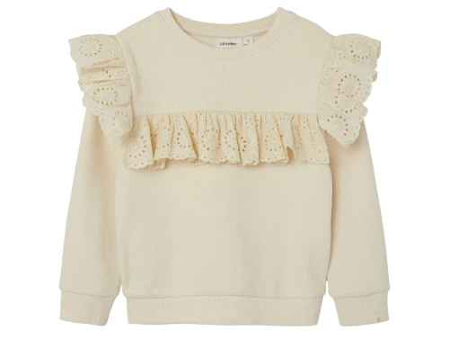 Lil Atelier turtledove broderie anglaise sweatshirt