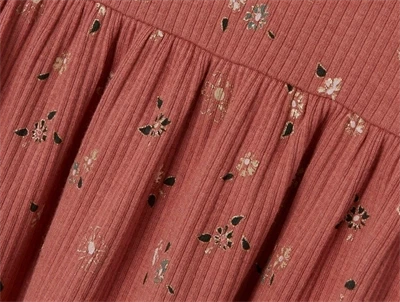 Name It light mahogany blomstret glitter kjole