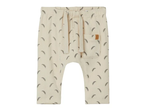 Lil Atelier whitecap gray/quiet shade printet bukser