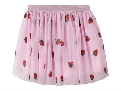 Name It tylskørt i lyserød nuance med jordbærprint