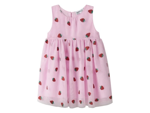 Name It kjole i lyserød nuance med jordbærprint