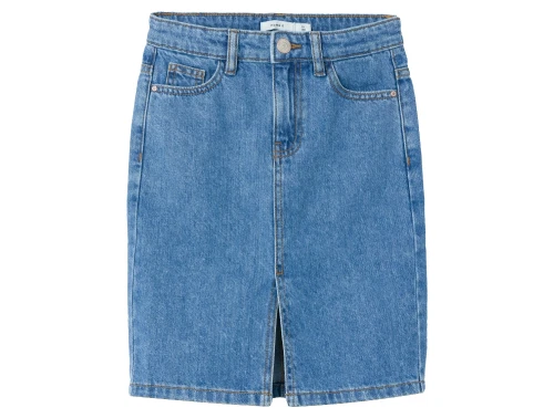 Name It medium blue denim midi nederdel