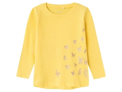Name It yarrow/butterfly glitter loose top