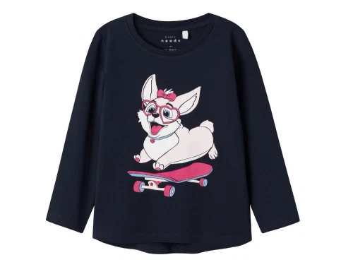 Name It dark sapphire/skateboarding dog top