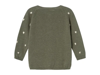 Name It dusty olive hjerter cardigan