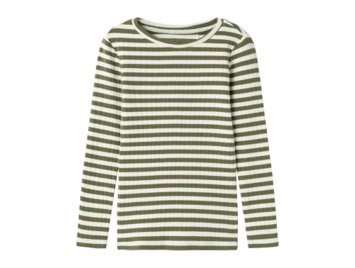 Name It deep lichen green stribet top