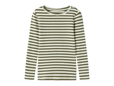 Name It deep lichen green stribet top