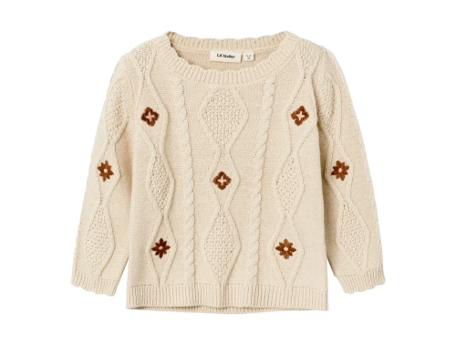Lil Atelier fog strik pullover bomuld