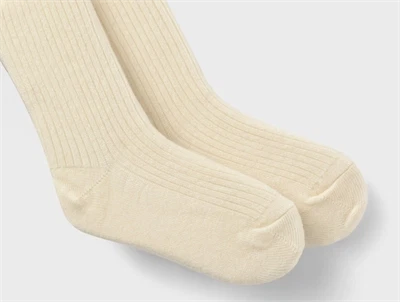 Lil Atelier turtledove melange strømpebukser uld