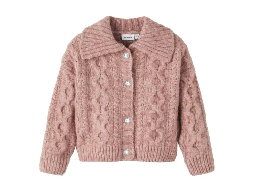 Name It light mahogany short strikcardigan