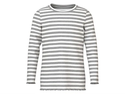 Name It MINI bluse grey melange med striber