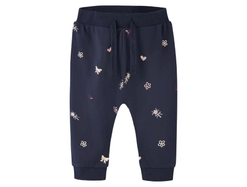 name it baby bukser navy blazer med blomster og hjerteprint